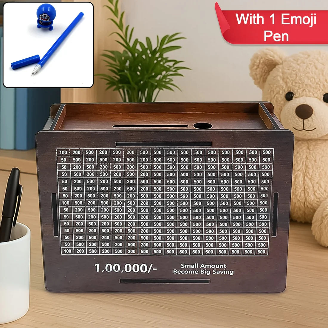 ₹1,00,000 Savings Challenge Box – Break to Open | MDF + Acrylic | 8 Inch