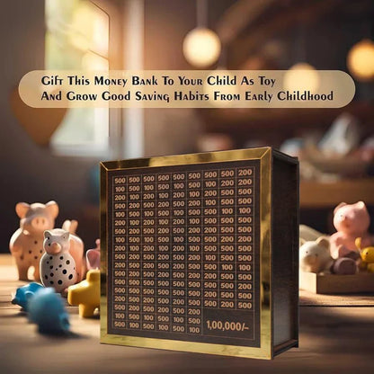 ₹1,00,000 Savings Challenge Box – Break to Open | MDF + Acrylic | 8 Inch