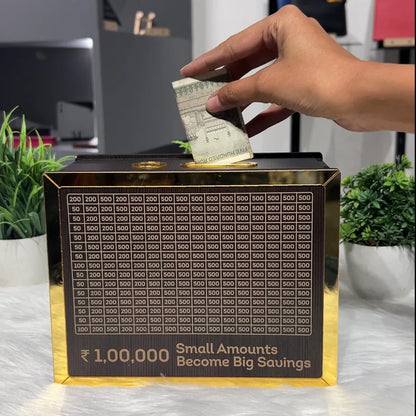 ₹1,00,000 Savings Challenge Box – Break to Open | MDF + Acrylic | 8 Inch